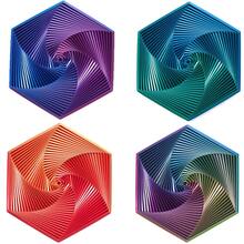 3D Printed Expanded Sensory Fidget Star, Fractal Fidget Hexagon With Handles, Honeycomb Whirling Spiral Design, Stress Relief Whirling Spiral - Multicolor - View 5