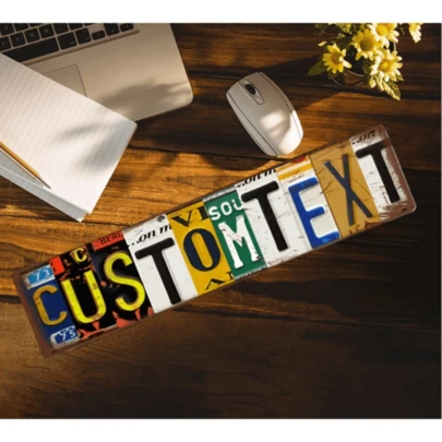 2D Flat, 1pc 2D Flat 40*10cm Metal Nameplate With Letter & Number Combination Metal Plate, Personalized Slogan, Memorial, Birthday, Holiday Gift, Retro Metal Hanging Plate For Advertising Decoration, Suitable For Different Occasions, 2D Flat Christmas Decor