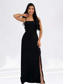 Women's Dress For Parties And Events, Weddings, Day And Night, Bridal Ceremony, Day And Civil Ceremony, Christening, Baptism, Gender Reveal, Engagement - 黑色 - 查看 8