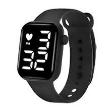 Women's Square Digital Sports Watch, Gifts, Everyday Use, Pink - 黑色 - 查看 2