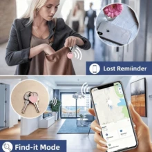 RSH 4个装 AirTags 钥匙查找器，智能标签，兼容 Find My APP（仅兼容 iOS，不适用于 Android），迷你智能标签，防止钥匙、背包、行李丢失（不适用于 Android）