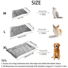 多尺寸厚实保暖宠物床垫，适合狗、猫、松鼠、仓鼠、兔子等小型/中型/大型宠物，四季皆宜 - 灰色 - 查看 13