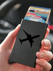 1PC Slim Card Holder, Floral Rose Print Elegant Thin Aluminum Metal Wallet ID Card Organizer, Business Credit Card Purse Mini Wallet For Office - Multicolor - View 10