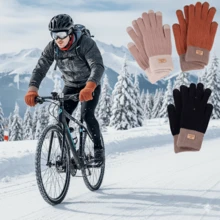 Mănuși de iarnă unisex - Super călduroase, tricotate groase cu strat dublu, potrivite pentru schi, activități în aer liber, drumeții, ciclism, lavabile la mașină - Multicolor - Vizualizare 2