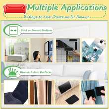 Set Of 2 Rolls Of Black Hook-And-Loop Tape, Heavy-Duty Multi-Purpose Carpet Grippers, Double-Sided Hook-And-Loop Rolls, Sofa Cushion Grips, Bulk Adhesive Shoulder Straps For Wall Mounting, Can Be Cut To Any Shape For Use. - Black - View 6