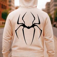 Sudadera con capucha de estampado de SPIDER CLAW de edición premium, de estilo urbano oversize,, para uso casual en otoño e invierno - Verde - Ver 3