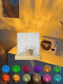 1 pieza Lámpara de proyección Aurora - Luces del norte de 16 colores cambiantes, luz de ambiente de cielo estrellado con control remoto USB, luz nocturna para decoración de dormitorio, luz de meditación para dormir regulable, efecto de galaxia de alta calidad, lámpara de atmósfera romántica, control remoto, ideal para entusiastas de la meditación - Multicolor - Ver 2