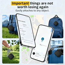 RSH 适用于安卓系统的 Find Hub 应用智能标签 GPS 追踪器，全球精准定位无线定位器迷你防丢标签，可用于钥匙、行李等。可更换电池，保护隐私并支持家庭共享，节日礼物之选。 - 黑色 - 查看 6