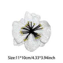 1 Peça Flor de Lantejoulas 3D Tipo Rosa Vermelha, Remendo Brilhante para Costura em Roupas, DIY Aplique para Dia dos Namorados, Verão, Escola