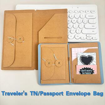 Traveler TN/Passport Envelope Storage Bags, Kraft Small Cards Organizer, DIY Notebook Index Supplies