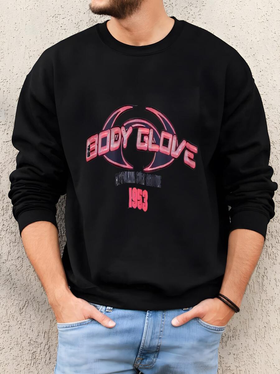 Mens Rare!! Body Glove California Surf Spellout Pullover Jumper Sweatshirt Sweatshirt - 黑色 - 查看 1