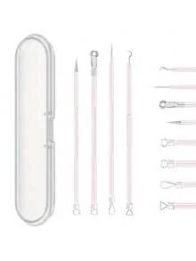 祛痘工具套装，包含黑头去除器、瑕疵去除器和深层清洁面部护理工具 - 粉刺針 - 查看 32