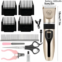 宠物修剪器，可充电式狗用宠物剪 - 带修脚剪的专业宠物美容套装 - 安静、高效的修剪 - 适合家庭使用和专业宠物美容师，是圣诞节送给宠物美容师的绝佳礼物！