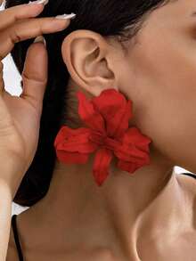 1 Pair Fashionable 2025 New European & American Cross-Border Jewelry Enamel Petal Earrings, Exquisite Design, Suitable For Women's Party, Daily Wear, Valentine's Day, Wedding, Travel, Mother's Day