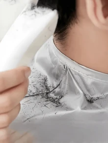 Adjustable Hair Cutting Cape - Foldable, Adult/Elderly Hair Cutting Salon Cape, Non-Clogging, Home Shaving Cape/Kids Hair Cutting Cape, Nylon Salon Cape, Unisex, Suitable For Professionals And Home Use - Multicolor - View 6