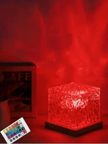 1pc USB Powered Aurora Wave Projection Light - 16 Color Gradient LED Mood Light With Remote Control, Modern Iceberg Design For Home, Office, Bar And Underwater Night Scene Decoration, Ambient Lighting - Multicolor - View 8