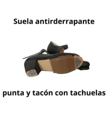 Zapatos de danza folclórica mexicana para niñas y adolescentes, calzado tradicional con tacón y cinta ajustable, ideales para ballet folclórico, presentaciones escolares, fiestas regionales y bailes típicos, cómodos y resistentes, disponibles en varios colores y tallas, diseño clásico artesanal que brinda soporte y elegancia al bailar, suela antideslizante y material duradero para uso prolongado, perfectos para trajes típicos, ensayos, competencias y eventos culturales, estilo regional auténtico con detalles cuidados, ligeros y flexibles, zapatos de danza tradicional para niñas, jóvenes y estudiantes de danza folklórica - Negro - Ver 2