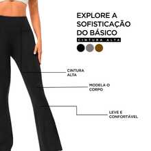 Women's Leggings, Flare Style, Thick Spandex Fabric, Ballerina Style, High Waist, Bell Bottom, Butt-Lifting Effect - 黑色 - 查看 7