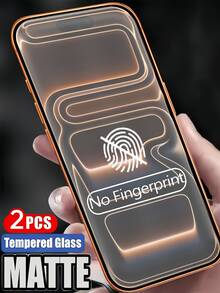 Matte Frosted 2Pcs Matte Tempered Glass Screen Protector Compatible With IPhone 17 Air 15 14 13 12 11 16 Pro Max Plus 9H Hardness Explosion-Proof Scratch Resistant Anti Fingerprint Anti Glare Automatic Adsorption Easy To Install Protective Film Birthday Gift Spring Anniversary - Clear - View 33