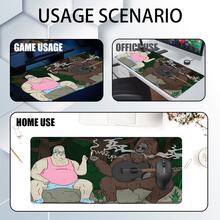 Funny Cartoon Mouse Pad Orangutan Mousepad Extended Desk Mat Non-Slip Rubber Base Stitched Edge Large XL Desk Pad For Desk Laptop Desktop 35.4x15.7 Inch For Home Office Gamer