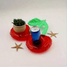 1pc, Cherry Shaped Double Floating Cup Holder, Inflatable Pool Beverage Float, Suitable Pool Parties And Entertainment, Pool Party Partner - 1pcs - 查看 3