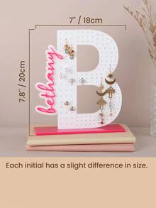 Personalized Jewelry Display Stand, Jewelry Rack, Girls Room Decor, Earring Holder, Acrylic Earring Rack, Jewelry Storage Box, Earring Organizer, Suitable As Gift For Family And Friends, Christmas, Valentine's Day, Halloween, Anniversary, Birthday