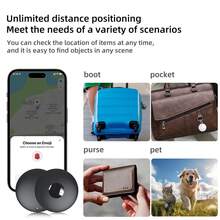 Apple AirTag Alternative GPS Tracker, AirTag Keychain, Disc Global Locator For Apple, Car GPS Tracker, Pet Cat GPS Collar, CR2032 Replaceable Battery, Compatible With "Apple Find My" Platform, One-Click Tracking, Remote Precise Tracking, Long-Lasting Battery Life, Suitable For Elderly, Pets, Cars, Keys, Bags And Other Anti-Loss Reminder Tracking