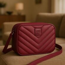 Bolsa Feminina com Alça Ajustável Moderno Básica Casual Fashion Dia a Dia Luxo - Promoção - bordô - Visão 10