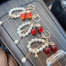 New Pearl-Strung Cherry Keychain - Stylish Acrylic Cherry Car Keychain - High-End Style Hanging Accessory - Multicolor - View 4