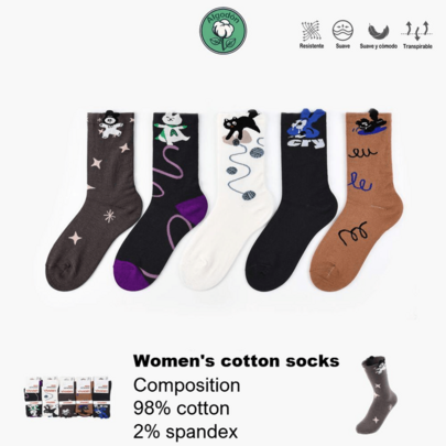 15 Paar vielseitige Baumwollsocken für Damen, warme, feuchtigkeitsableitende Stiefelsocken bis zur Wadenmitte, perfekt zum Radfahren im Freien, Laufen, Skifahren im Winter, warme Winter-Essentials (zufällige Farben, 35–40, Stil D)
