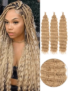 Curly Braiding Hair Ocean Wave Crochet Hair 22Inch Deep Curly Wave Crochet Braids Wet And Wavy Braiding Hair Synthetic Crochet Hair For Women (2# 22 Inch (Pack Of 1/3/6) - Multicolor - View 1