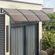 Canopy Canopy For Front Door Window Awning Canopy Front Door Awnings For Front Door Aluminum Alloy Canopy Front Door Made Of Aluminum And Polycarbonate - Brown-100x300 cm - View 2