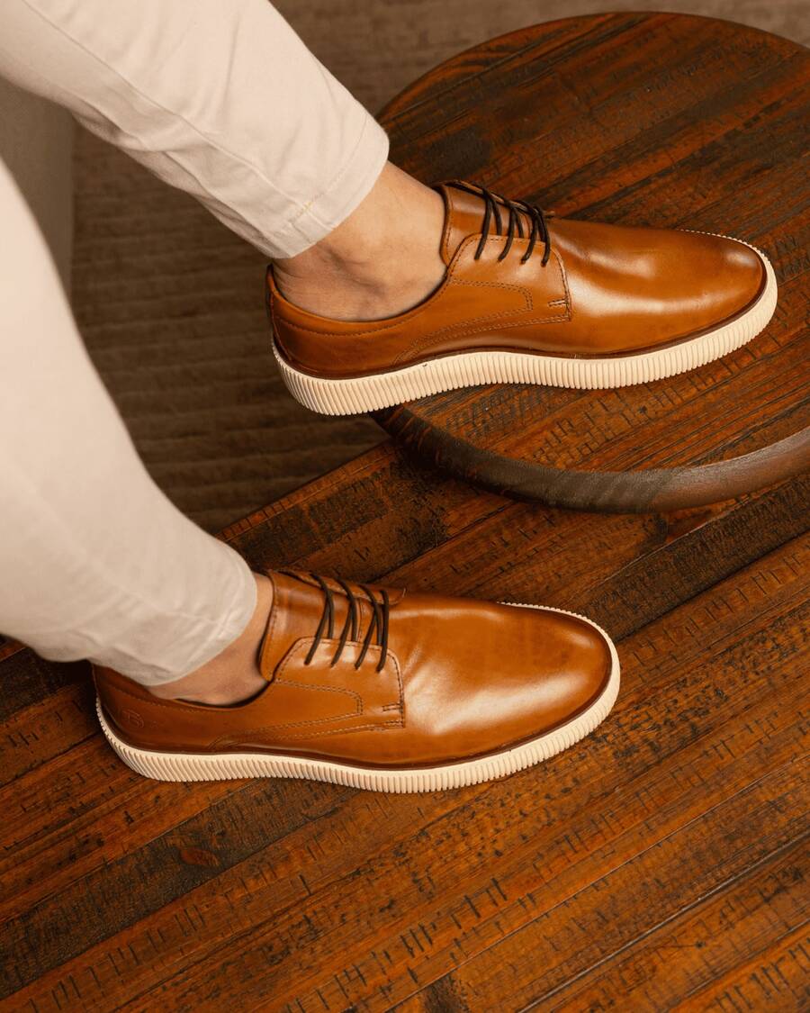 Men's Oxford Dress Shoes Maximus Genuine Leather Stylish Business Party Church - Whisky - Xem 1