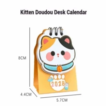 2026 Mini Cat Desk Calendar Cartoon Portable Creative Student Plan Desktop Check-In Desk Calendar Ornaments Office Desk Accessories - Multicolor - View 3
