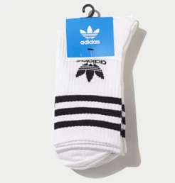Adidas Sports Mid-Cut Solid Crew Socks 3-Pack IJ0733 – 3-Stripes Classic Athletic Socks For Men And Women | Cushioned, Breathable, Everyday Training Wear | Model - 白色(IJ0733) - 查看 2