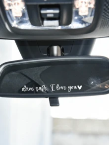 1/3Pcs Rearview Mirror Stickers|Affectionate & Friendly Reminder Waterproof Decals – Universal Fit For Car Interior Mirror Decor, Durable Plastic Stickers With Caring Message For Vehicle & Personalized Accessory Gift (Warm Emotional Appeal & Weather-Resistant Design) - Multicolor - View 4