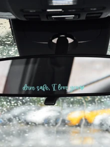 1/3Pcs Rearview Mirror Stickers|Affectionate & Friendly Reminder Waterproof Decals – Universal Fit For Car Interior Mirror Decor, Durable Plastic Stickers With Caring Message For Vehicle & Personalized Accessory Gift (Warm Emotional Appeal & Weather-Resistant Design) - Multicolor - View 8