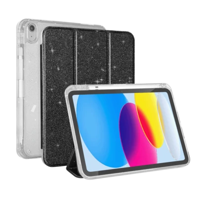 Étui de protection avec fente pour stylet compatible avec iPad A16 2025, Smart Cover pour iPad 11e/10e génération, coque brillante pour iPad Air 11 M3 M2, étui de protection compatible avec iPad Air 4/5