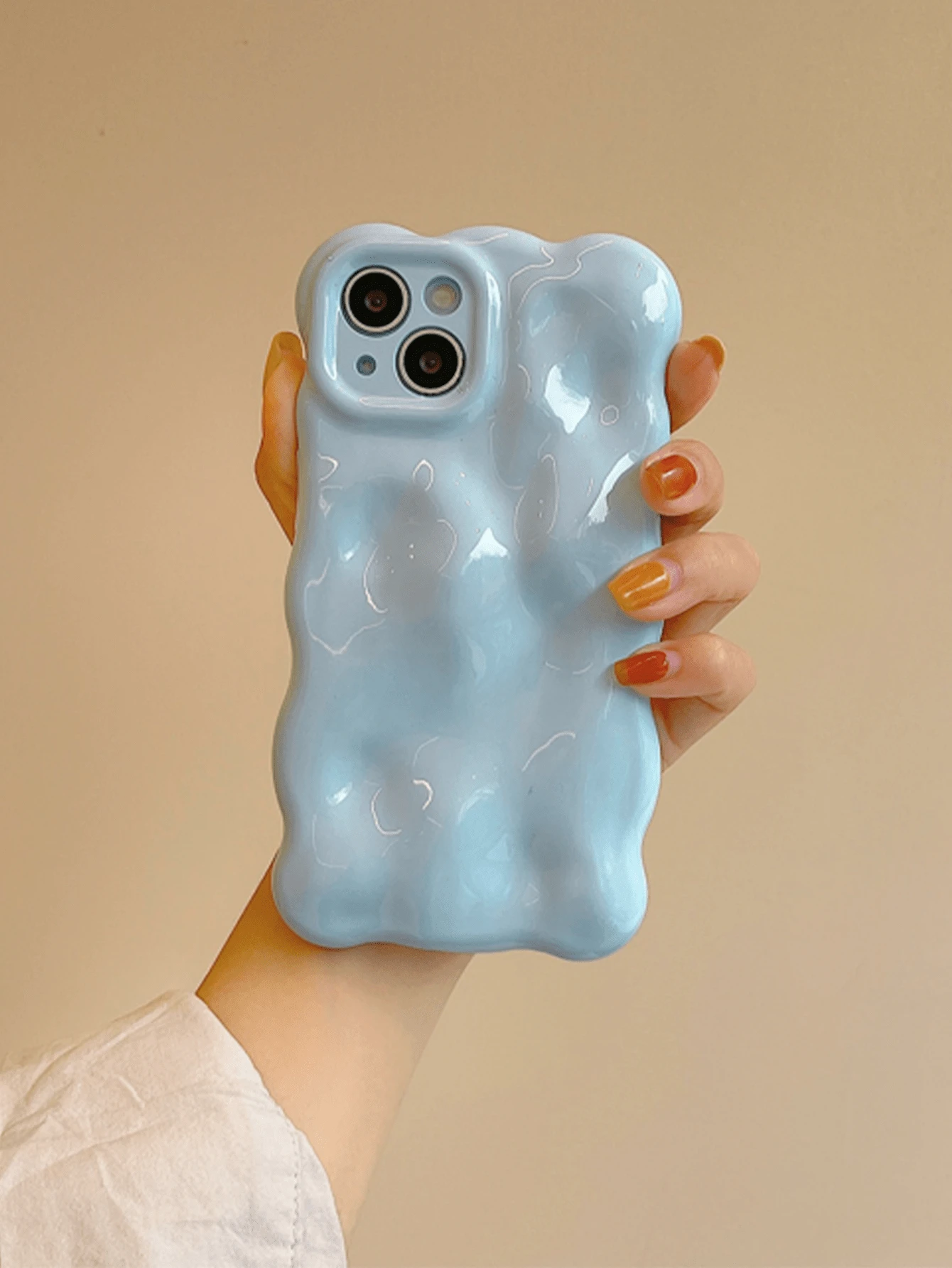 1 pieza Funda de teléfono de TPU resistente a caídas con textura de meteorito compatible con iPhone - Azul - Ver 1