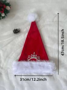 1 pieza - Nuevas decoraciones navideñas muy vendidas, nuevo atuendo navideño para adultos, gorro de algodón con corona rosa y pelo largo, regalos de decoración navideña