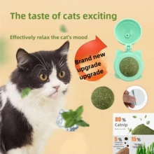 6pcs Cat Ball Hanging Wall Toys, Edible Cat Toys, Licking Healthy Cat Chewing Toys, Cat Dental Cleaning Grinding Toys - Multicolor - View 11