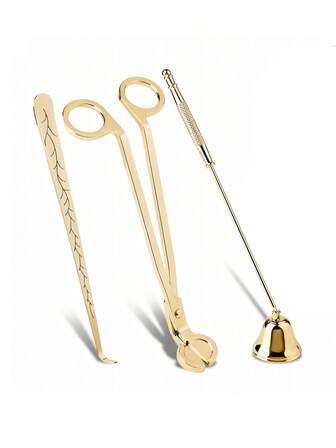 3pcs Candle Wick Trimmer - Wick Trimmer, Candle Snuffer, Wick Dipper, 3 In 1 Candle Care Kit, Stainless Steel Candle Accessory Set With Wick Cutter, Candle Extinguisher