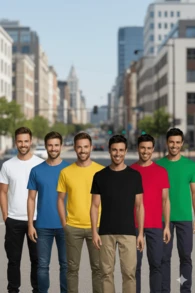 THEGEWA PACK OF 10 COLORFUL T-SHIRTS - MARNAULA - ASSORTED SIZES Plain All Regular Asymmetrical Spring Festival MULTICOLOR - trắng - Xem 3