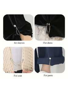 2/4pcs Multi-Functional Magnetic Clips, New Magnetic Clips, Strong Magnetic Scarf Clips With Chain, Shirt Clips, Fashion Accessories, Used To Tighten T-Shirt Hem, Collar And Pants Cuffs, Halloween Decoration - Multicolor - View 7