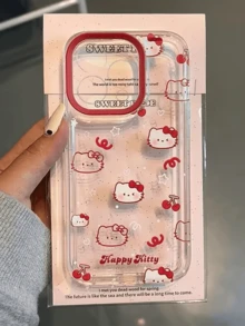 Ốp lưng iPhone Hello Kitty Cherry dễ thương + Bộ vòng tay đính hạt, Ốp lưng trong suốt Kawaii, Phụ kiện thời trang 2 trong 1, Tương thích với iPhone, Quà tặng cho thanh thiếu niên, Nữ, Sử dụng hàng ngày/Du lịch/Đi học, Vòng tay có thể tháo rời để đeo hàng ngày, Phụ kiện điện thoại & thời trang dùng được trên mạng xã hội, Hoàn hảo để chụp ảnh tự sướng, Đạo cụ chụp ảnh, Lý tưởng cho sinh nhật, Giáng sinh, Bộ sưu tập Kawaii không thể thiếu - Ốp lưng điện thoại Hello Kitty Cherry Apple - Xem 8