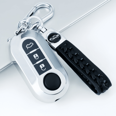 غطاء مفتاح السيارة الجديد من مادة TPU الناعمة، حامل/غطاء مفتاح السيارة لمفتاح سيارة فيات 500 وبويو وبرافو وإيفيكو وأولسن، غطاء مفتاح السيارة مقاوم للغبار ومضاد للسقوط، حقيبة مفاتيح عصرية راقية