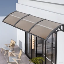 Canopy Canopy For Front Door Window Awning Canopy Front Door Awnings For Front Door Aluminum Alloy Canopy Front Door Made Of Aluminum And Polycarbonate - Brown-100x300 cm - View 5