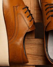 Men's Oxford Dress Shoes Maximus Genuine Leather Stylish Business Party Church - Whisky - Xem 5