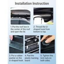 Abrazadera en U para portaequipajes de techo, universal, de acero inoxidable, para coche y camión, 85 mm de ancho interior, con 8 tuercas de segurida.d y 2 tiras (4 unidades), compatible con la mayoría de los vehículos. - Negro - Ver 6