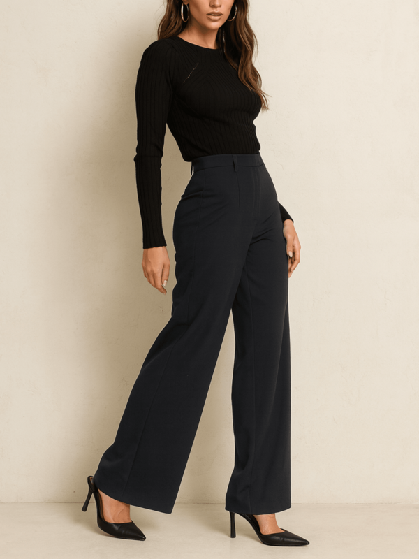 Modische Bestseller Damen Vintage Elegant drapierte weite Hose, geeignet für den Herbst